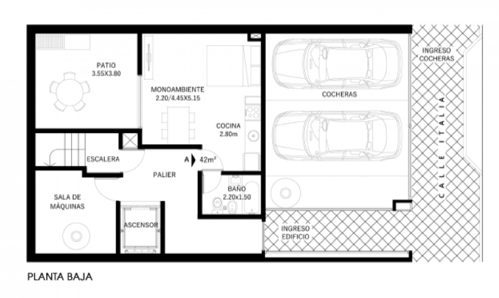 Venta Monoambiente con patio  Italia 1100 Entrega 2024 Financiacion