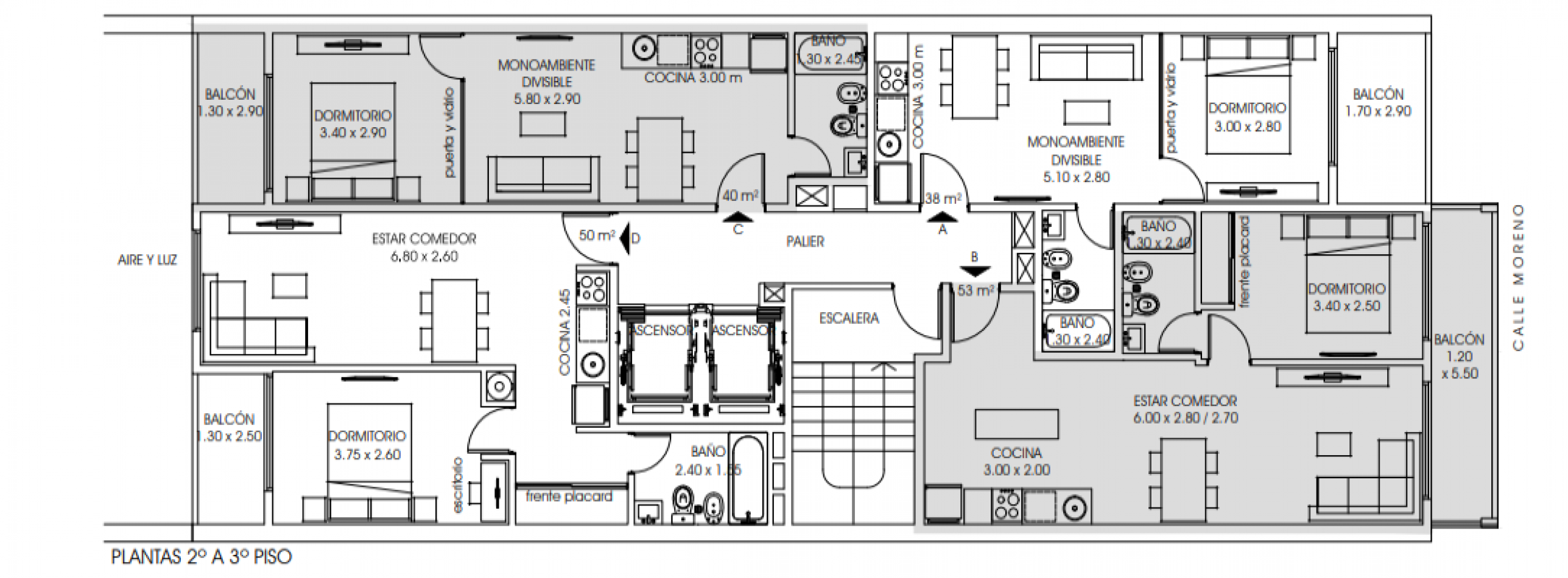 Venta Departamento Dos Dormitorios con balcon terraza Moreno 1100 Agosto 2025