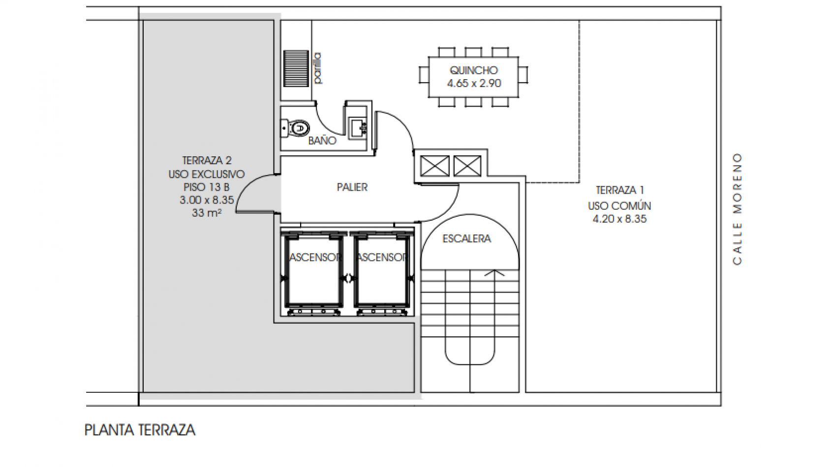 Venta Departamento Dos Dormitorios con balcon terraza Moreno 1100 Agosto 2025