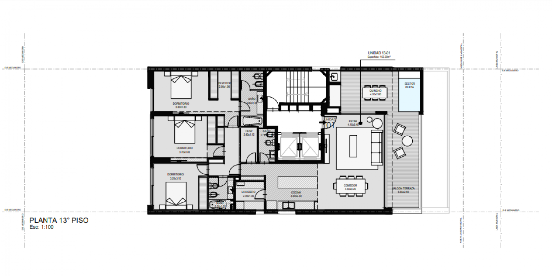 Venta Departamento tres Dormitorios  balcon terraza ,pileta, quincho y cochera  Entre Rios y Tucuman Julio 2025