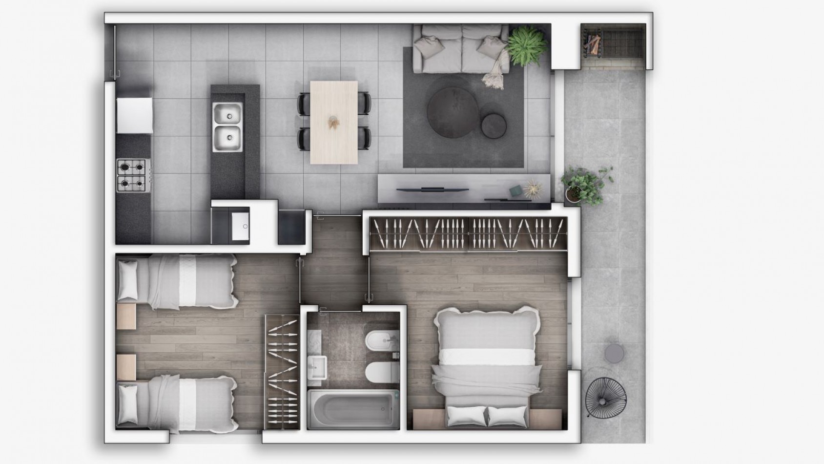 VENTA DEPARTAMENTO DOS DORMITORIOS EN FISHERTON JUAN JOSE PASO Y COLOMBRES
