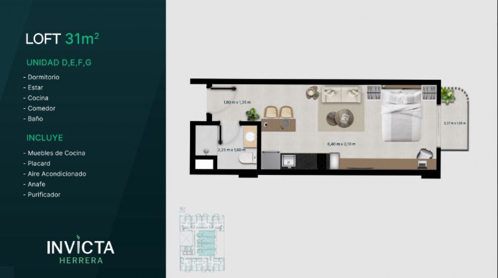 VENTA DEPARTAMENTO DOS DORMITORIOS EN ASUNCION DEL PARAGUAY, RENTA PERMANENTE MENSUAL DE  826 DOLARES