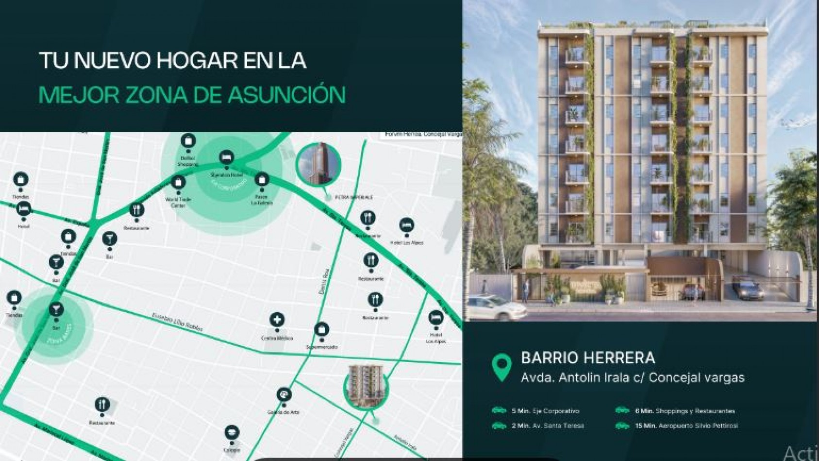 VENTA DEPARTAMENTO DOS DORMITORIOS EN ASUNCION DEL PARAGUAY, RENTA PERMANENTE MENSUAL DE  826 DOLARES