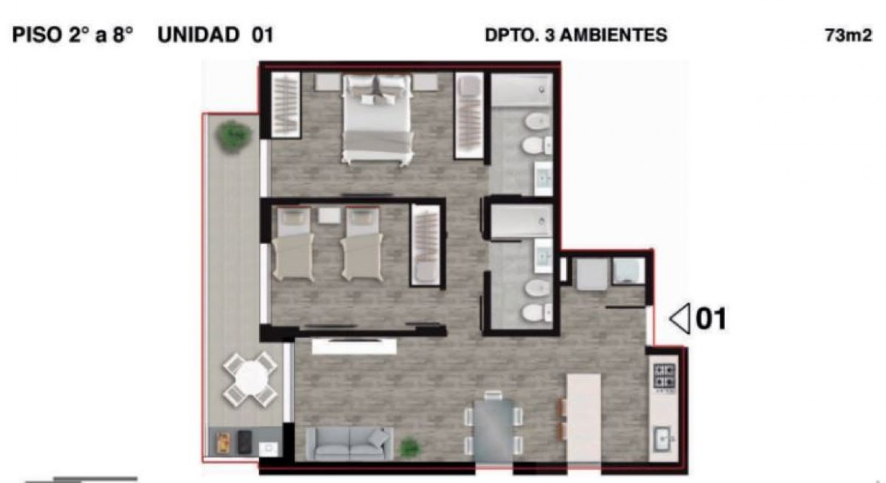 BARRIO MARTIN VENTA DEPARTAMENTO DOS DORMITORIOS ESTRENAR JUAN MANUEL DE ROSAS Y MENDOZA DICIEMBRE 2026